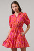 Rea Floral Stacie Button Down Mini Dress